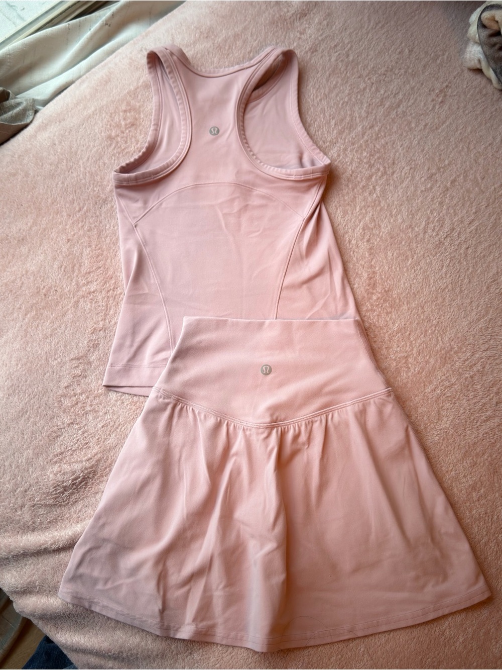 lululemon aling Pink Athletic Tank and Skirt Set